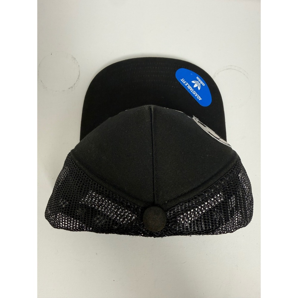 Adidas Trucker Hat Mens OSFM Black Cotton Soccer Patch Snapback Mesh Cap - Picture 5 of 11